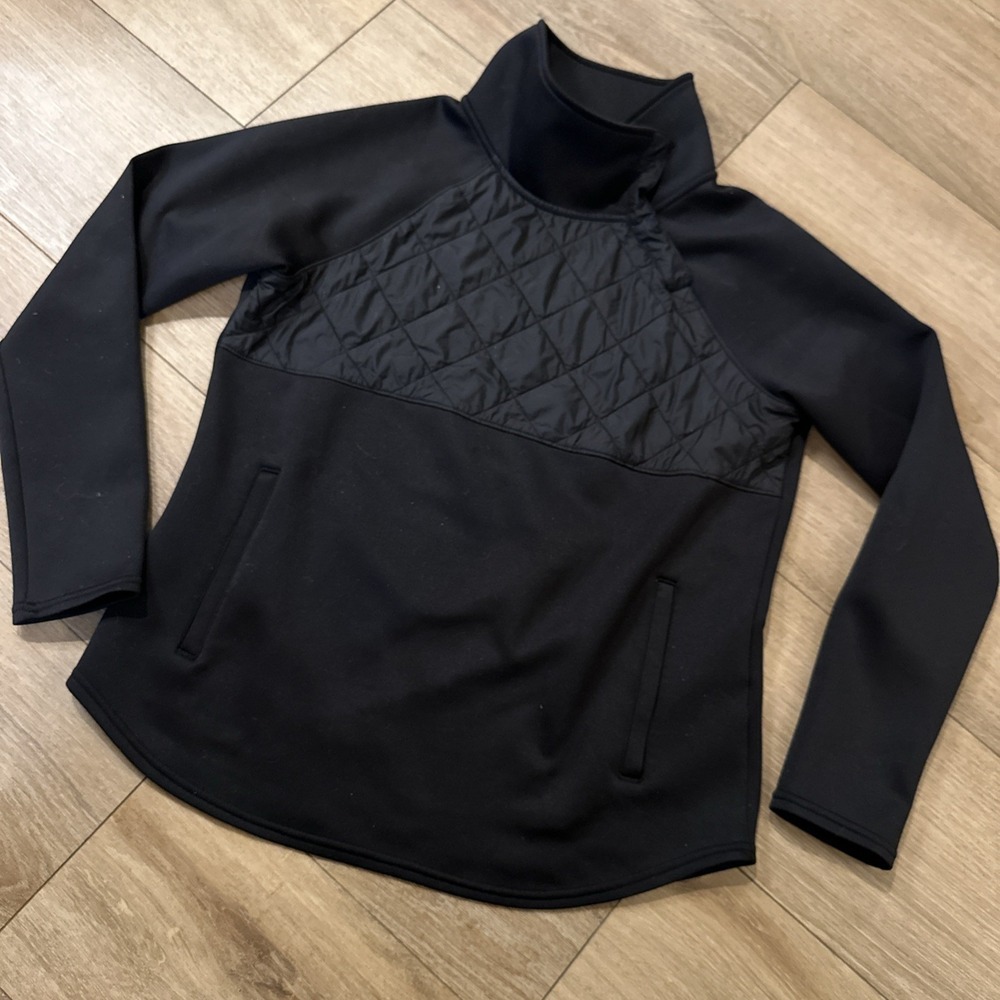 32 Degrees Heat Women's Pullover Snap Up Mock Neck Performance Shirt LS Black XS